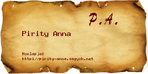 Pirity Anna névjegykártya